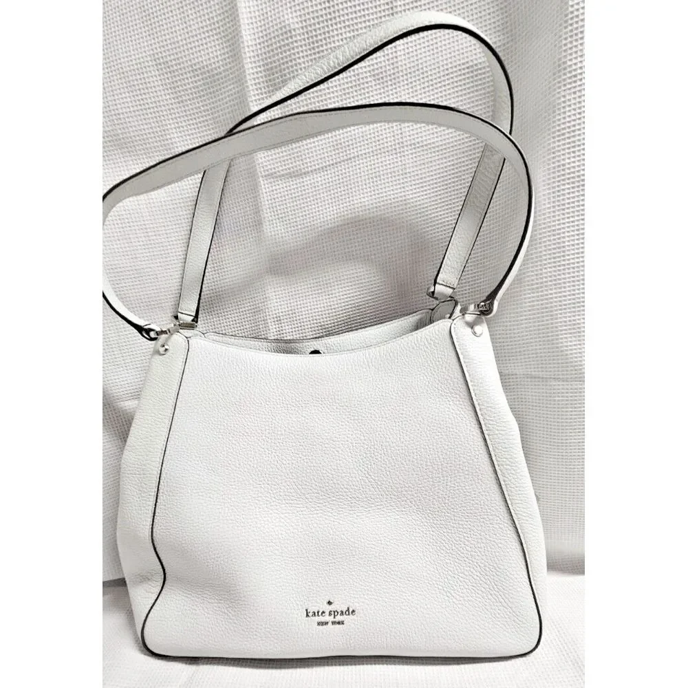 Kate Spade Leila 3 compartments light blue leather double handle shoulder bags